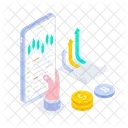 Mobile Trading Candlestick Business Icon