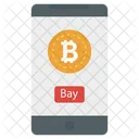 Mobile Transaction Money Transfer Bitcoin Conversion Icon