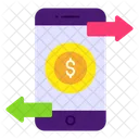 Mobile Transaction Online Money Flow Ebanking Icon
