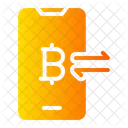 Mobile Transfer Bitcoin Cryptocurrency Icon