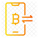 Mobile Transfer Bitcoin Cryptocurrency Icon