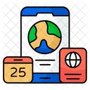 Mobile Travel Schedule Planner Almanac Icon