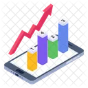 Online Analyse Mobiles Wachstumsdiagramm Wachstumsprasentation Symbol