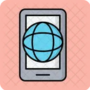 Mobile With Globe Global Communication Communication Icon