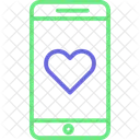 Mobile With Heart Heart Mobile Device Icon