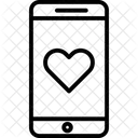 Mobile With Heart  Icon