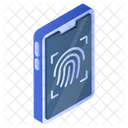 Mobiler Fingerabdruck Mobiler Daumenabdruck Mobiler Biometrischer Zugriff Symbol