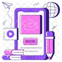Mobiles Buch Smartphone Buch Telefonbuch Symbol