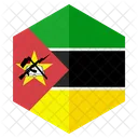 Mocambique Bandeira Hexagono Ícone