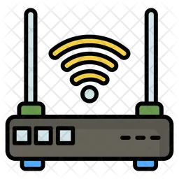 Modem Icon - Download in Colored Outline Style