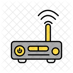 Modem Icon - Download in Colored Outline Style