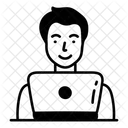 Modern hand drawn icon of software engineer  Icon