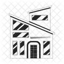 Modern house with sloped roof  Icon