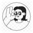 Adjusting Glasses Modern Middle Eastern Woman Wearing Sunglasses Icon