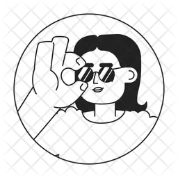 Modern middle eastern woman wearing sunglasses  Icon
