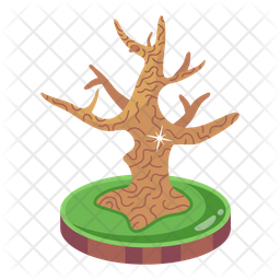 Modern Naked Tree Icon Download In Isometric Style