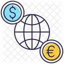 Moedas globais  Ícone