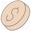 Moedas Icone De Cor Linear Ícone
