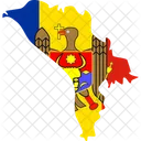 Moldavia Flag Map Icon