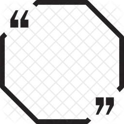 Moldura poligonal para texto entre citações  Ícone