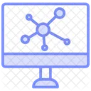 Icone De Linha Duotonica De Molecula No LCD Ícone