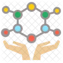 Moleculaire Cellule Main Icône