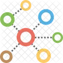 분자 네트워크 구조  아이콘