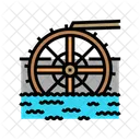 Agua Molino Industria Icono