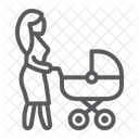 Mom Baby Carriage Icon