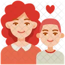 Mom And Boy Woman Child Icon