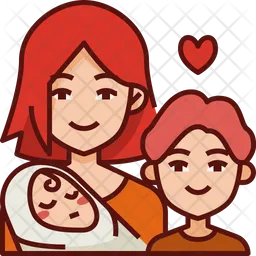 Mom And Children  Icon