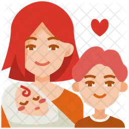 Mom And Children  Icon
