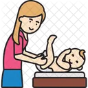 Mom Changing Diapers Icon