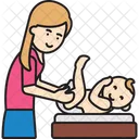 Mom Changing Diapers Icon