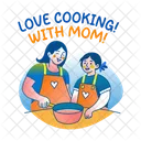 Mom Cooking Bonding Motherhood Icon