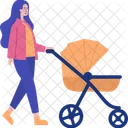 Mom holding baby stroller  Icon