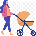 Mom holding baby stroller  Icon