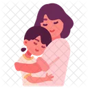 Mom hug daughter  Icon