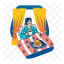 Mom Resting Relaxing Motherhood Icon