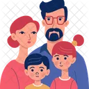 Mom With Dad And Two Kids Generation Family Icon