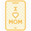 Moms Cellphone Duotone Line Icon Icon