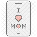 Moms Cellphone Lineal Color Icon Icon