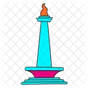 Vibrant National Monument Of Indonesia Illustration Monas Jakarta Landmark Icon