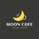 Moon Cafe Heisser Kaffee Cafe Logo Symbol