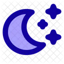 Mond Mit Sternen Abend Nacht Symbol