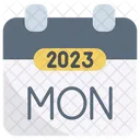 Monday 2023 Calendar Symbol