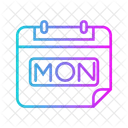 Monday Calendar Cyber Icon