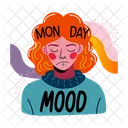 Monday Mood Sad Typography Icon