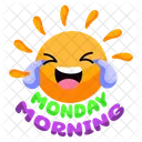 Monday Morning Weeping Emoji Weeping Emotsticker Icon