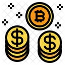 Moneda Bitcoin Pila Icon